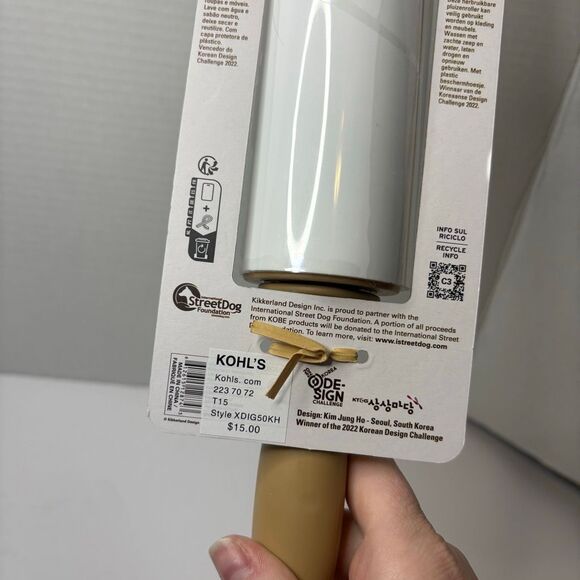 Kikkerland Kobe Lint Roller Reusable Dachshund Lint Roller Brown Dog NWT - Picture 4 of 6